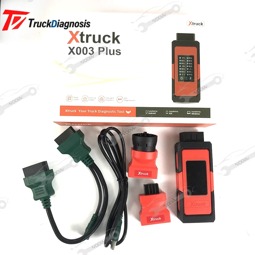 Intelligent diagnosis for Cum-mins with screen Xtruck X003 OBD voltage measurement truck diagnostic tool