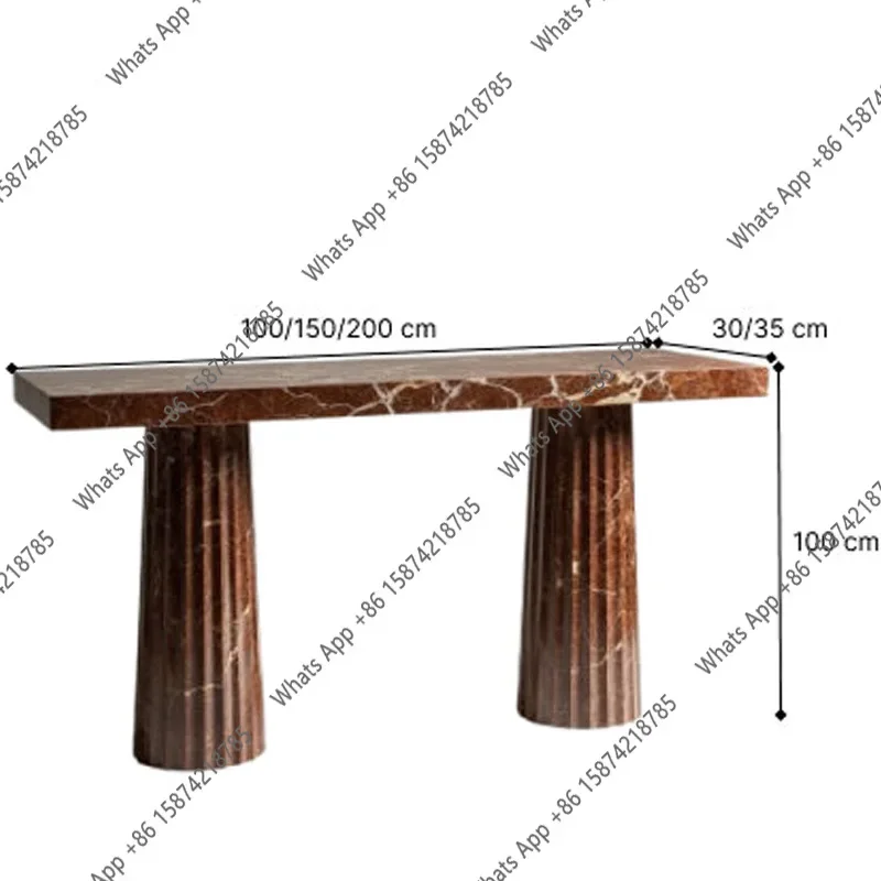 JItalian Light Luxury High Sense Natural Marble Entrance Table Designer Against The Wall