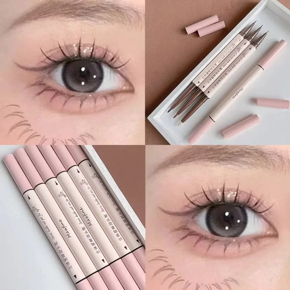 Natural Double Head Eyeliner Pencil 2 In 1 Ultra-slim Liquid Eye Liner 7 Colors Eyes Makeup Matte Eyeliner