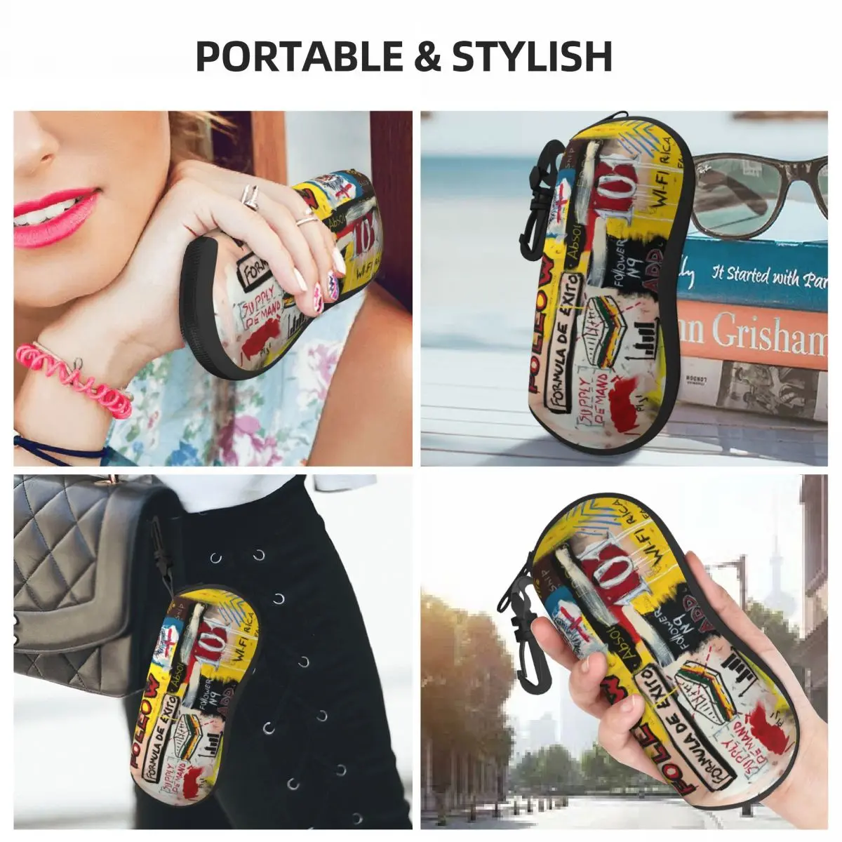 Custodia per occhiali personalizzata Success Story Basquiats Shell Uomo Donna Custodia per occhiali carina Graffiti Art Custodia per occhiali da sole