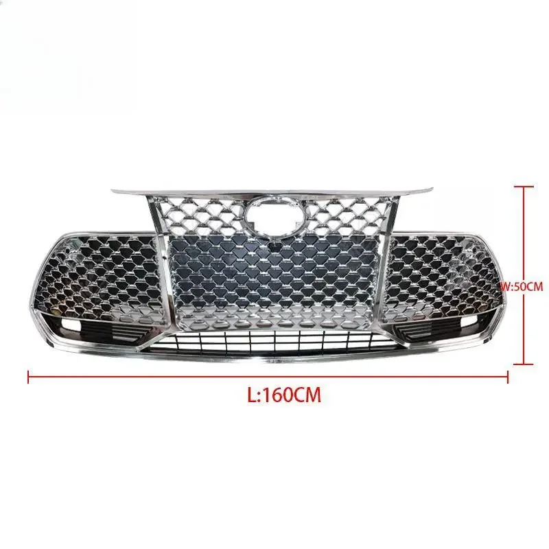 Front Bumper Black Racing Central Honeycomb Grille Silver Upgrade TRD Style For Avalon 2019 2020 2021 2022 Car Accessories