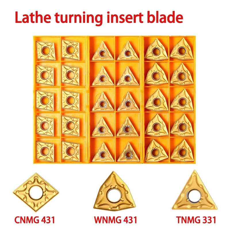 Torno Cnc Indexável Lâmina de Inserção de Giro de Carboneto Sólido Cnmg431 Wnmg431 Tnmg331 Suporte de Ferramenta de Torneamento Fresa 30 Peças