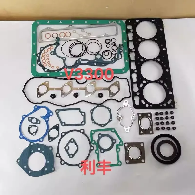 

Excavator parts cylinder gasket seals for Kubota V3300 engine overhaul kit, Yamato skid steer loader engine repair kit