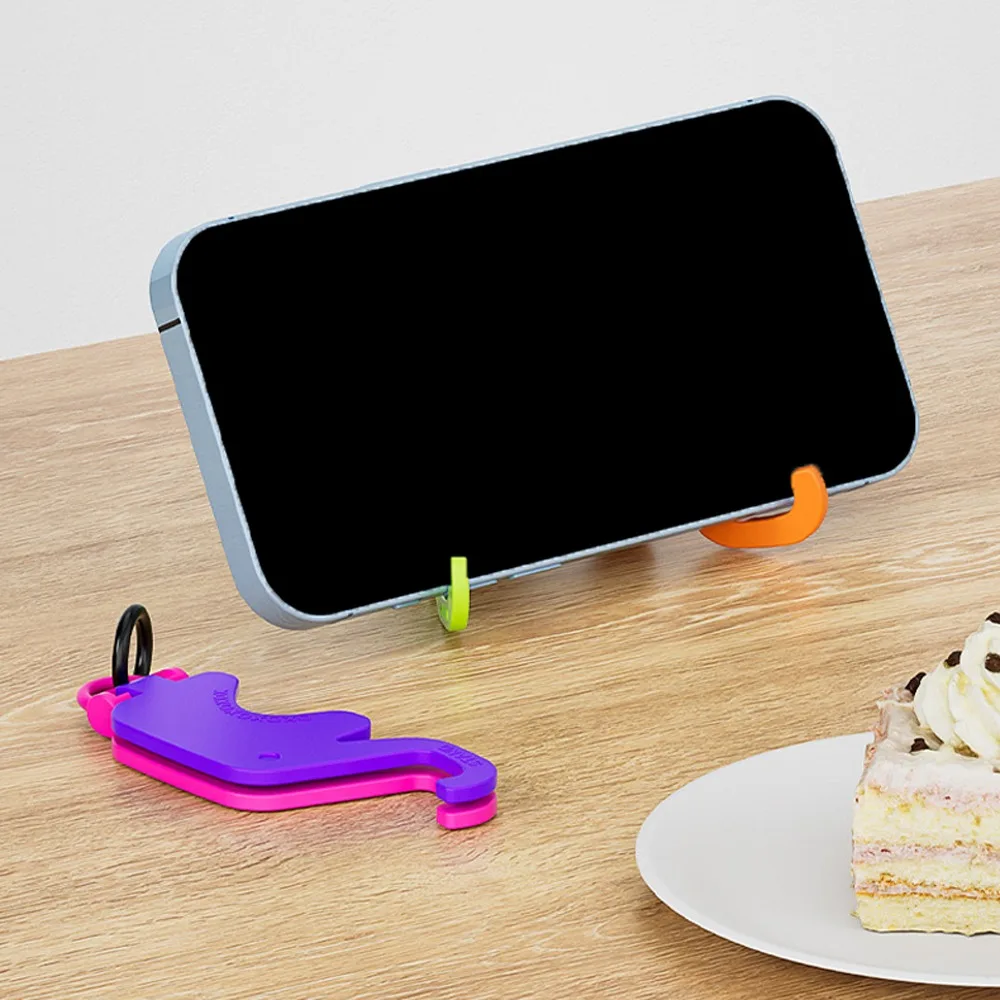 Soporte para teléfono móvil con forma de elefante con llavero, soporte portátil para teléfono móvil, soporte plegable para teléfono móvil de dibujos animados, llavero de regalo