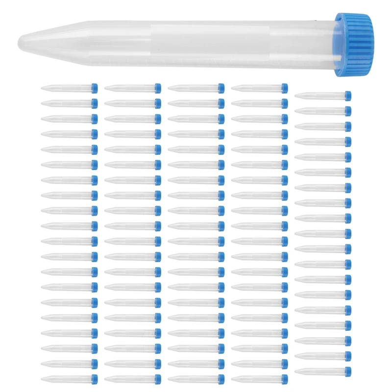 100Pcs Conical Centrifuge Tubes 15Ml With Screw Caps, Graduated And Write Marks Lab Test Container