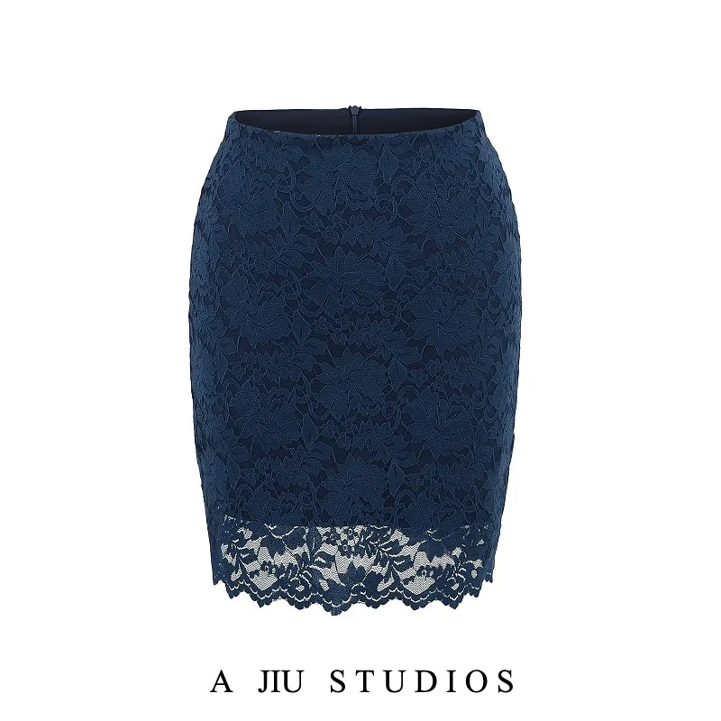 퓨어 디자이어 섹시 레이스 미니 스커트 여성용 하이웨이스트 슬림핏 숏 스커트 스트리트 스타일 지퍼 디자인 바디콘 원스텝 스커트