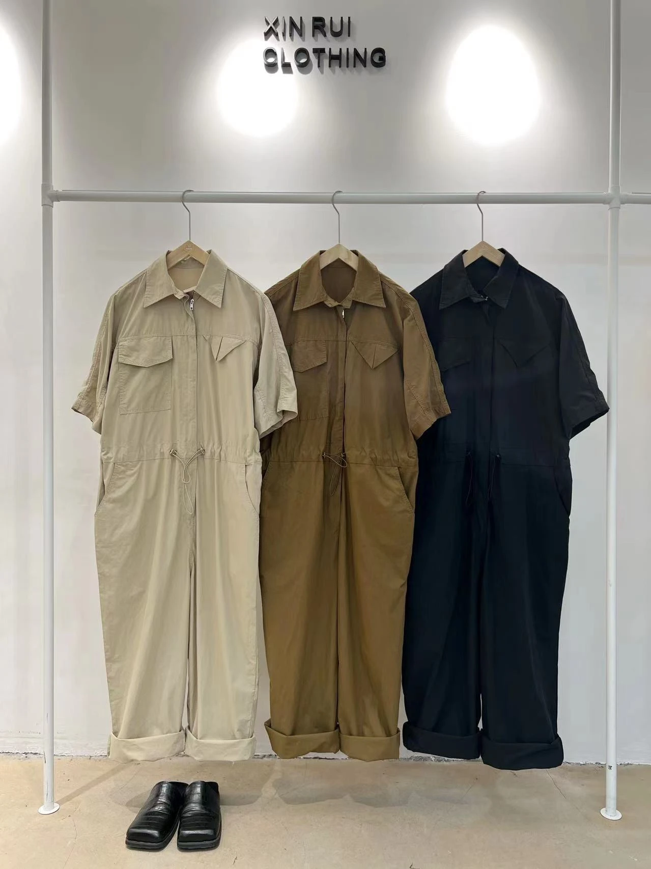 Nowe Letnie Oryginalne Artystyczne Luźne Bawełniane Monochromatyczne Spodnie Jednoczęściowe z Wysokim Stanem, Długość 7/8, Do Pracy i na Co Dzień