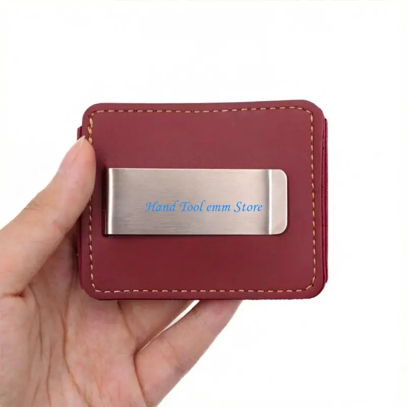 H37F Retro PU Leather Double Pen Case With Easy Open Close Functionality For Workplace Double Pen Pocket Holder Clip