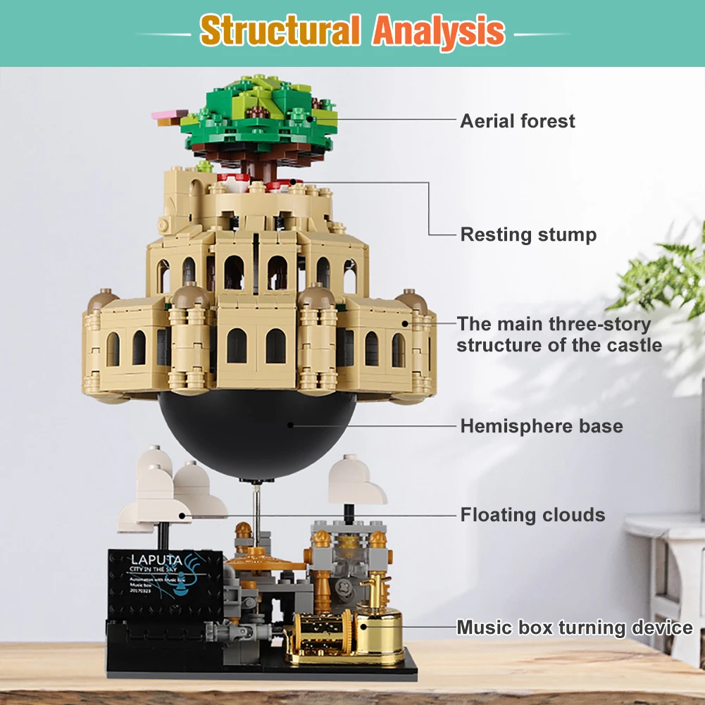 XINGBAO ideas Castle In The Sky Blocks Laputa Castle Music Box Building Blocks MOC Castle Model Set Bricks For Kids Toys Gifts