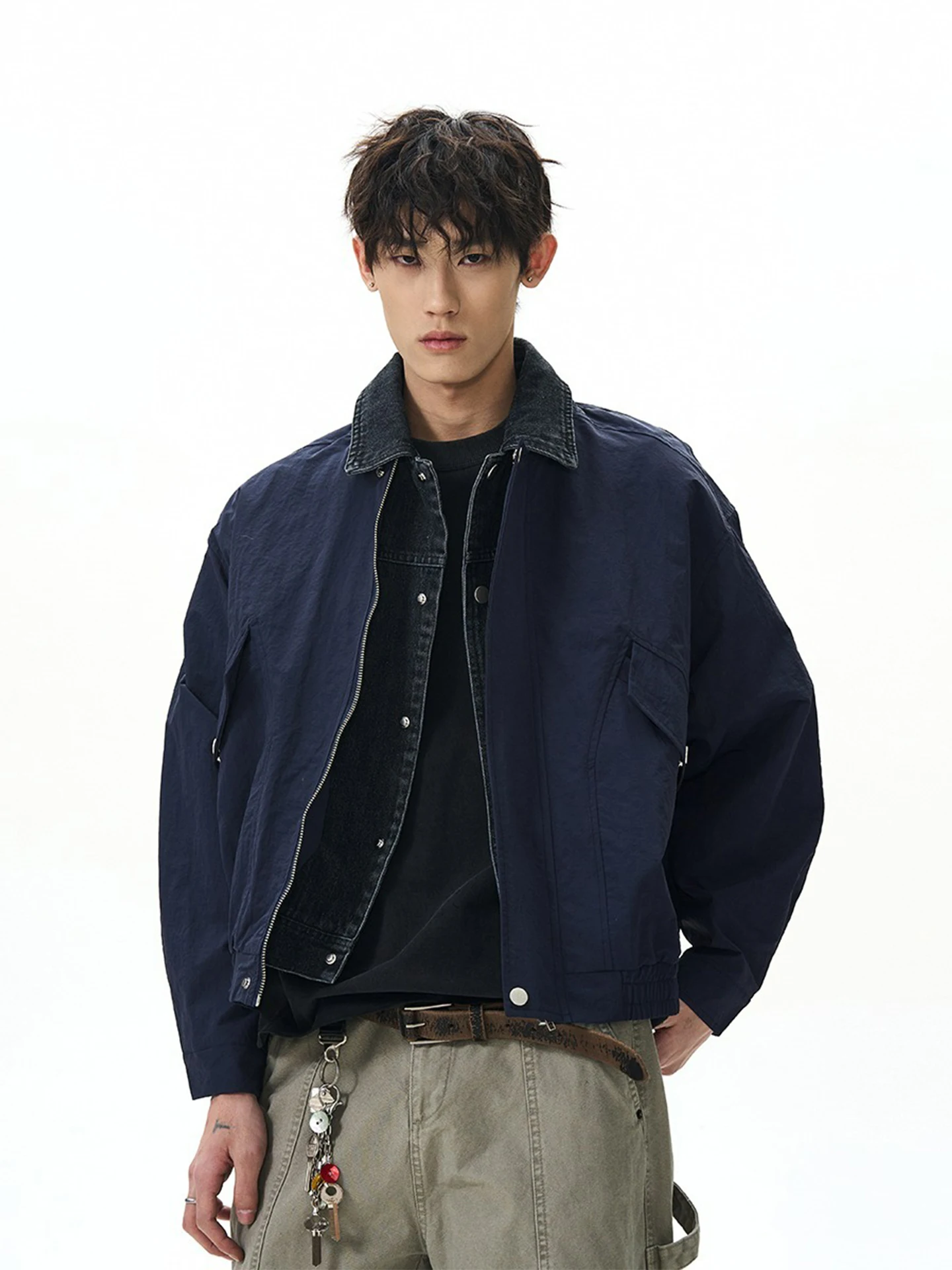 

Мужская куртка в стиле ретро-американский пэчворк Cleanfit, свободного кроя, с воротником, для работы, весна-осень, модная