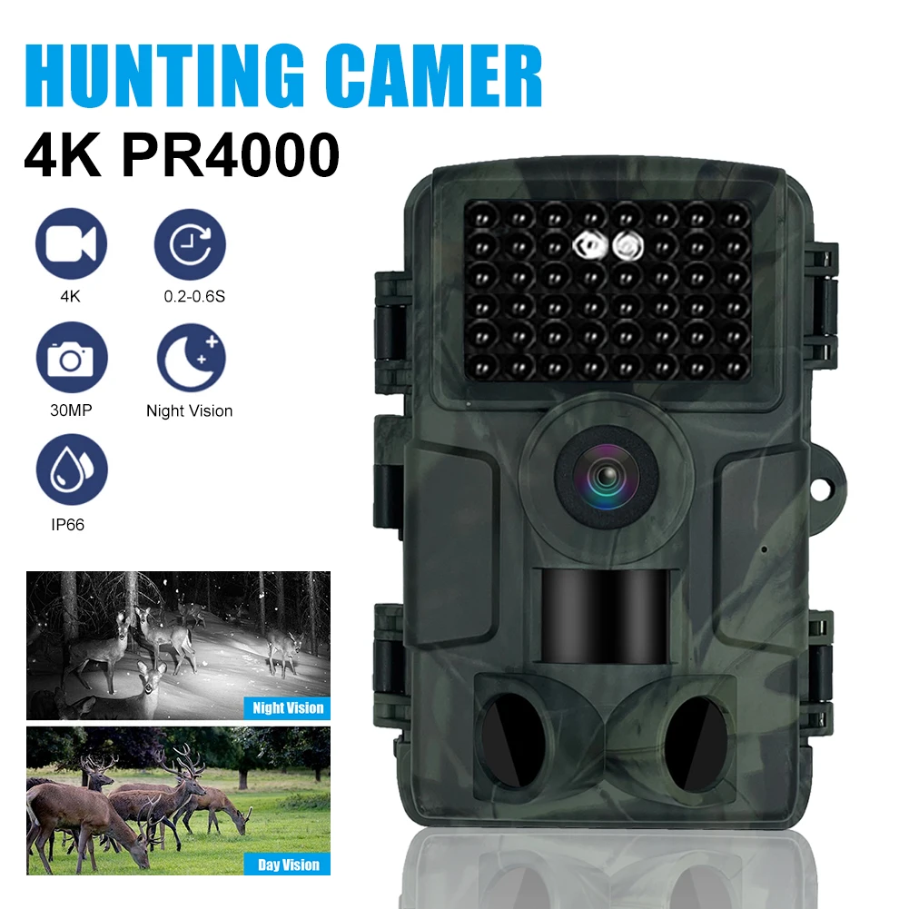 

PR4000 1080P WiFi Trail Camera Bluetooth 32MP with Infrared Night Vision IP66 Waterproof 2.0 inch LCD Wildlife Scouting Hunting