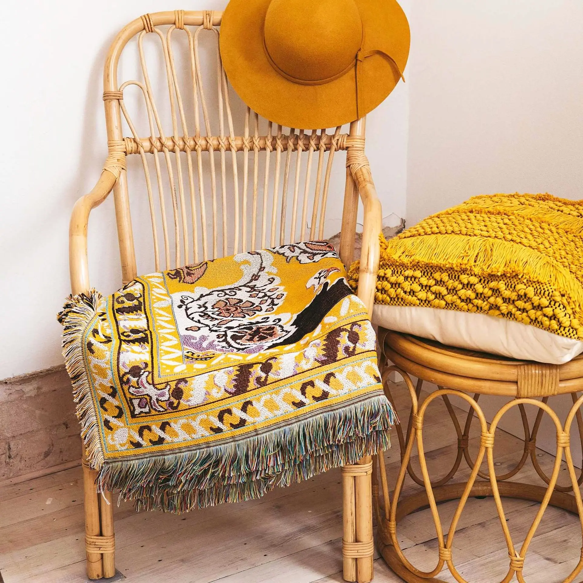 New Arrival Official Anime Tapestry Woven Blanket Sustainable Floral Solid Striped Festival Patterns