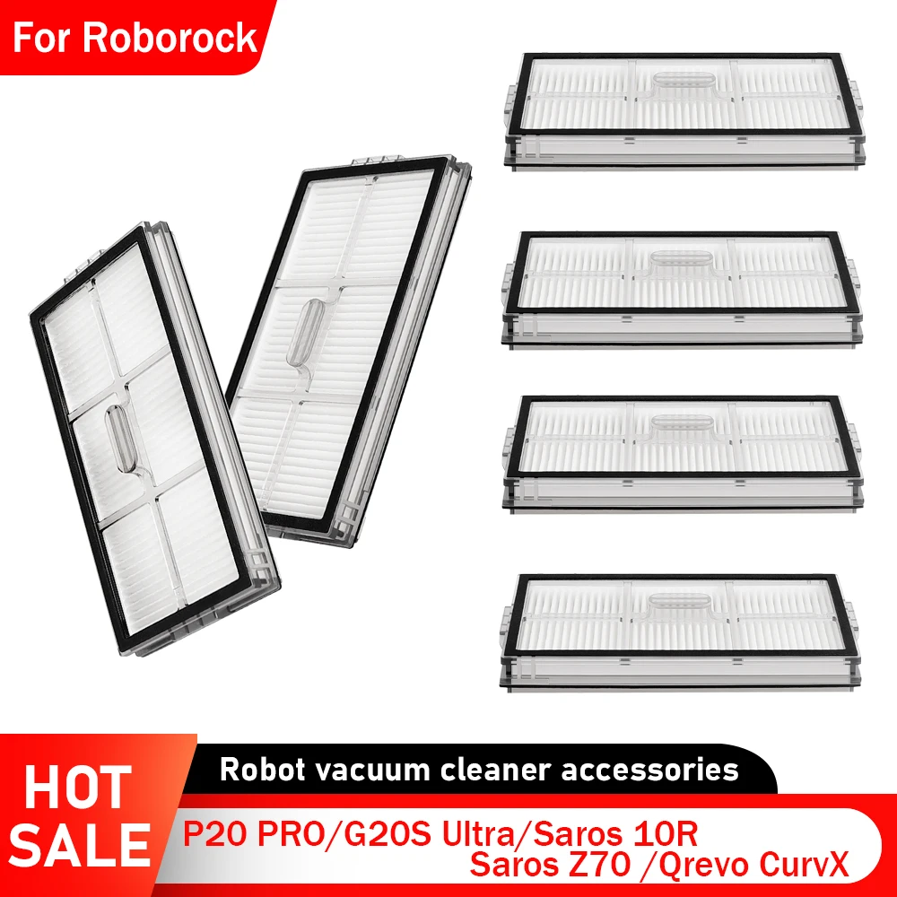 HEPA Filters Accessories For Roborock G20S Ultra/Saros 10R /Saros Z70 /Qrevo CurvX Robot Vacuum Washable Vacuum Filters