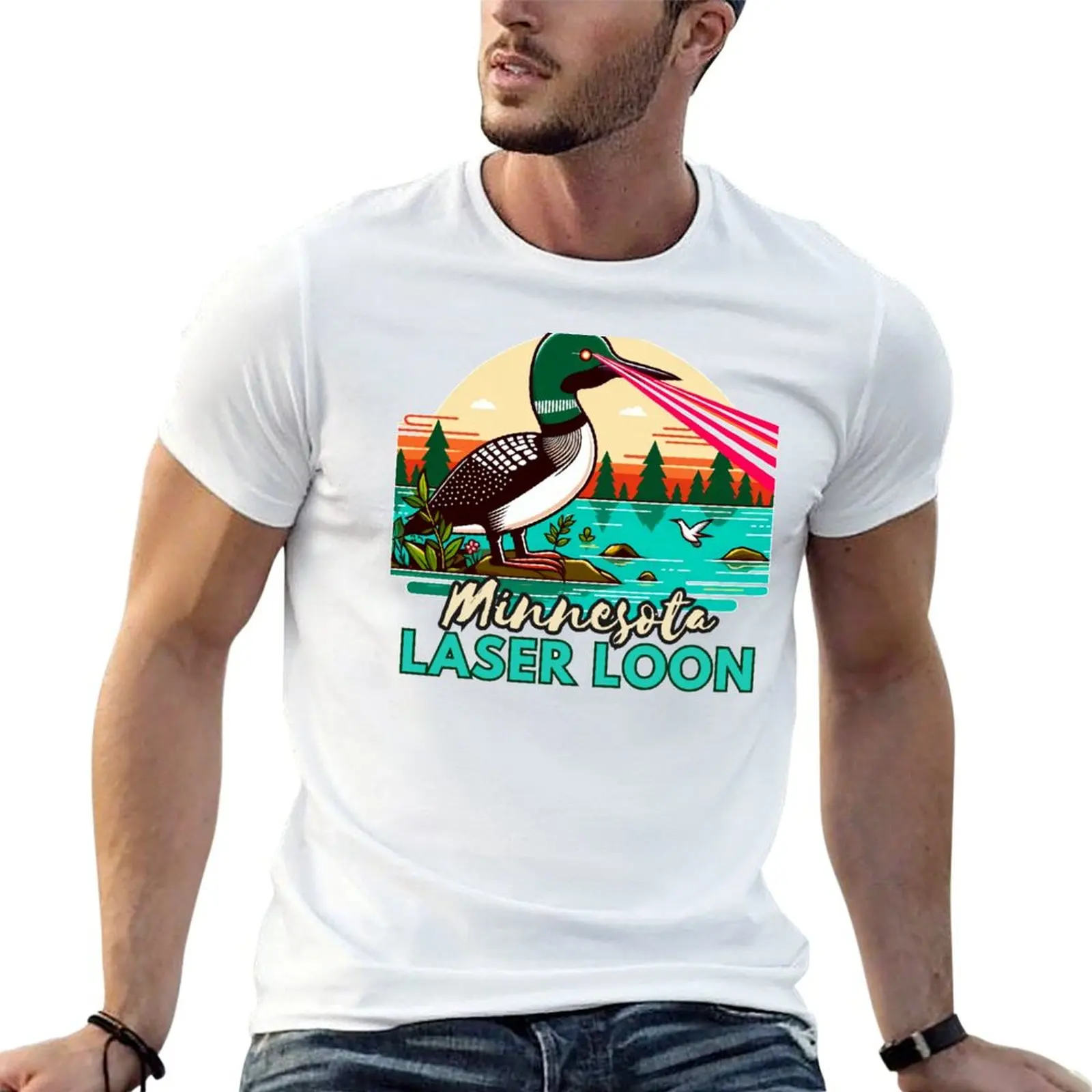 Minnesota laser loon T-Shirt Utility Work Short Sleeve Top