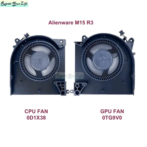 Imagen 2 del producto 0D1X38 0TG9V0 CPU GPU ventiladores de refrigeración para Dell para Alienware M15 R3 M15 R4 ventilador para portátil radiador D1X38 TG9V0 EG50061S1-C080