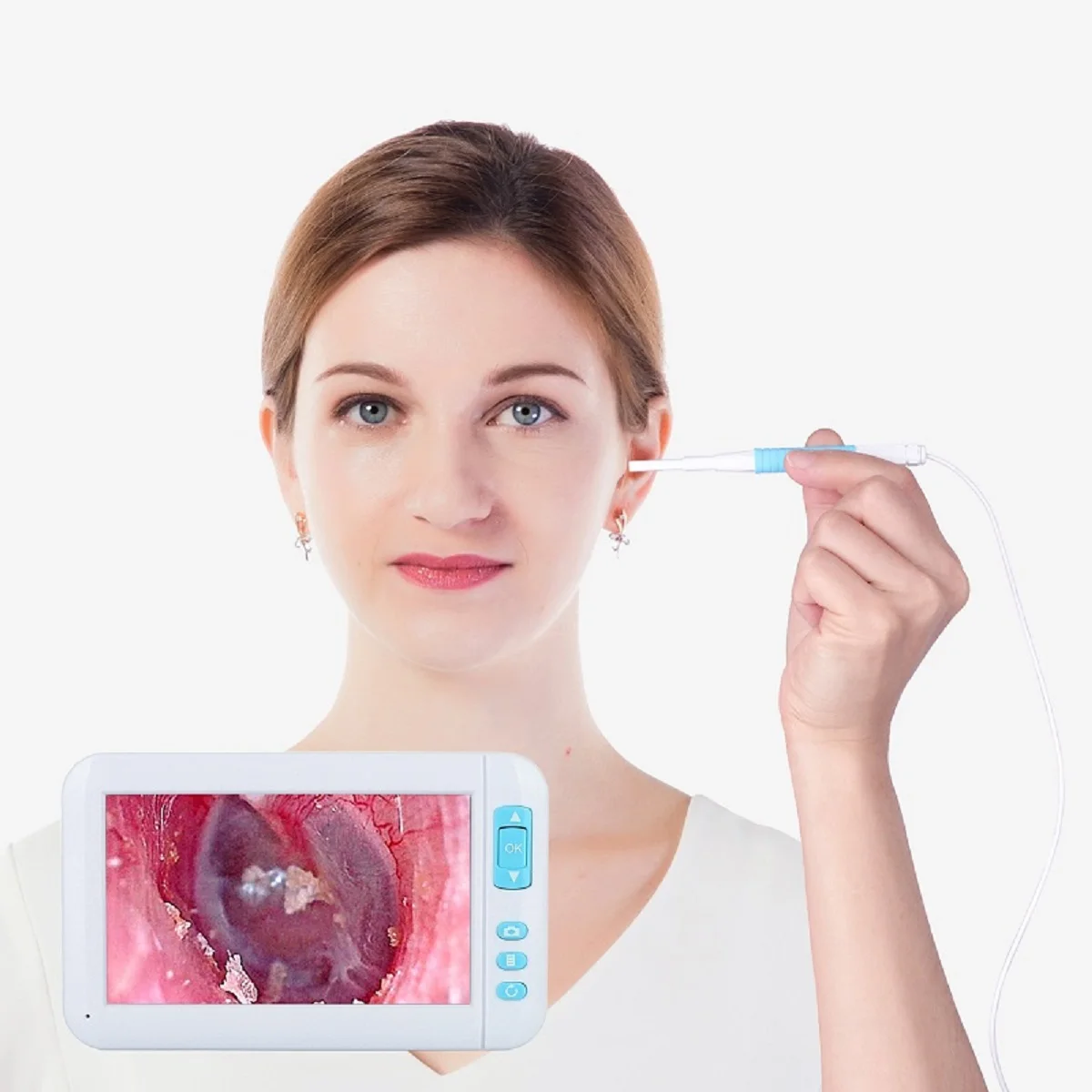 2025 C01 4.3 Inch IPS Screen Endoscope Otoscope 1080p Camera Visual Ear Cleaner Spoon Picker Targeted Ear Wax Removal Tool