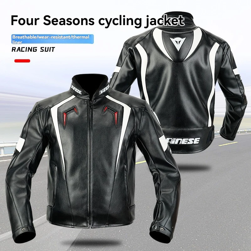 

Motorcycle cycling suit men's racing suit wind locomotive suit leather jacket four seasons water