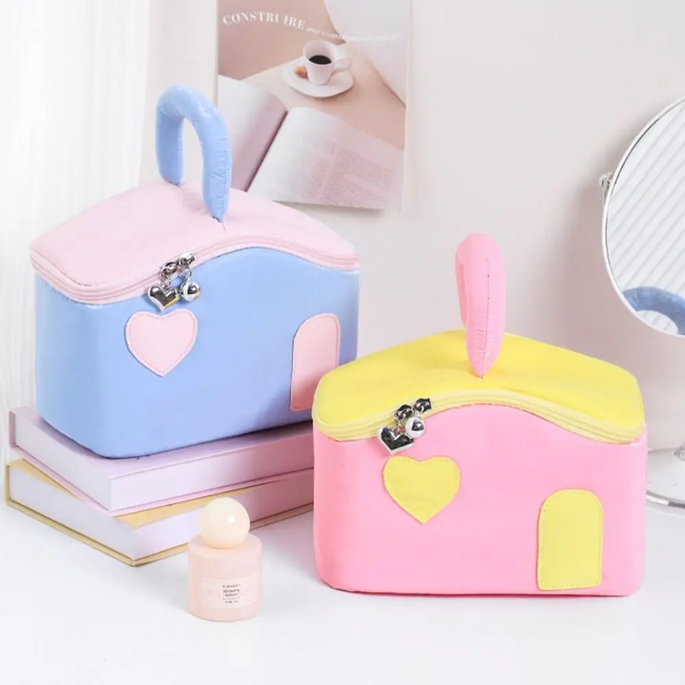 

Сумки для хранения косметики в форме дома, большая вместимость, корейский стиль, мультяшные косметички, многофункциональные водонепроницаемые