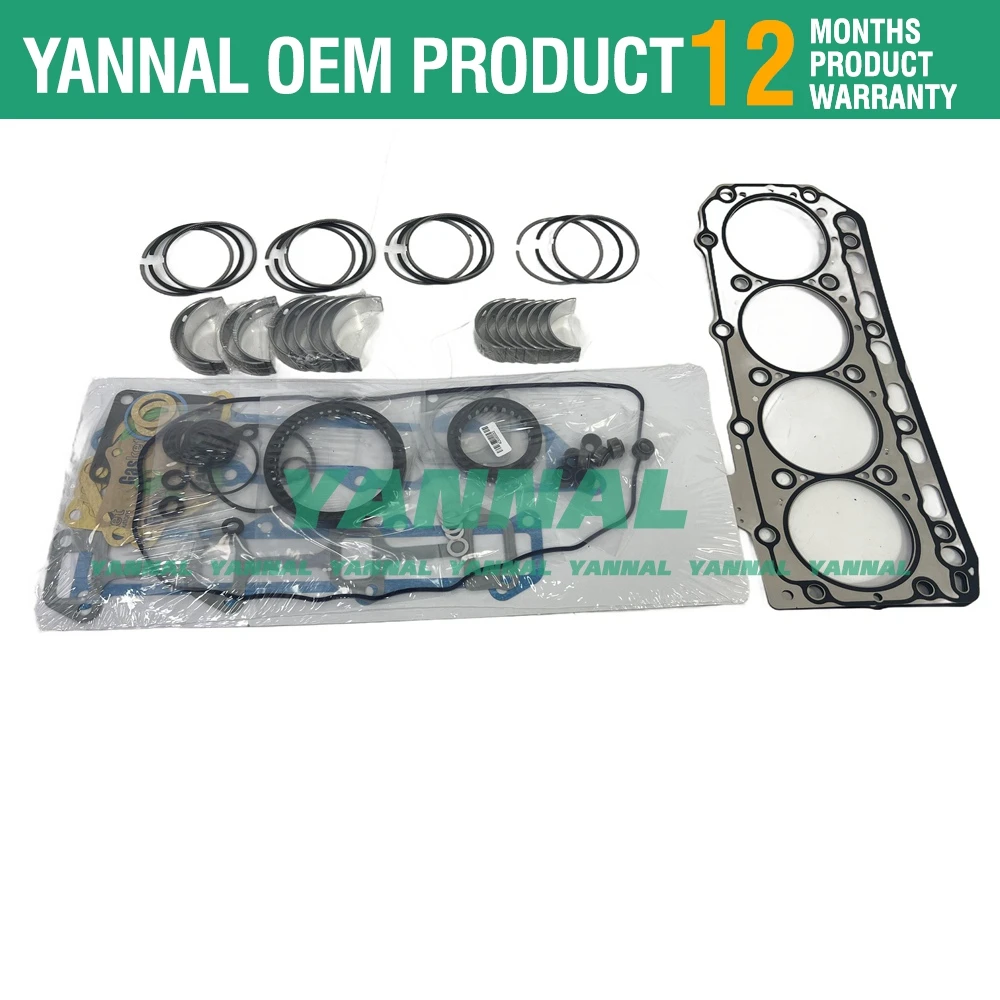 4TNV84 4TNV84T Overhaul Kit For Yanmar Engine Piston Ring Gasket Bearing Set