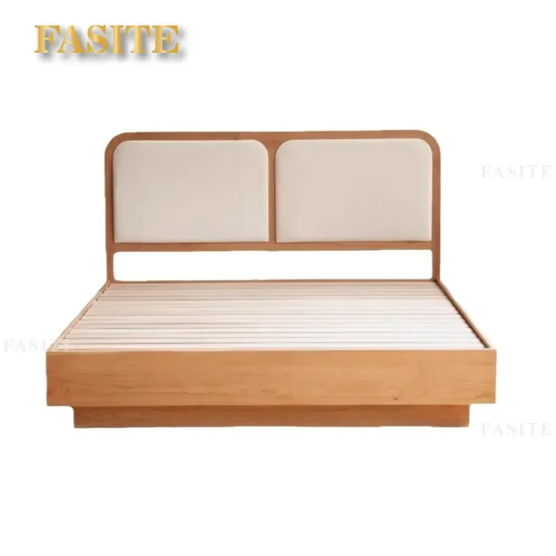For 1.8m Nordic Black Walnut Solid Wood Bed Modern Cherry Wood Air Pressure High Box Storage Simple Master Bedroom Furniture