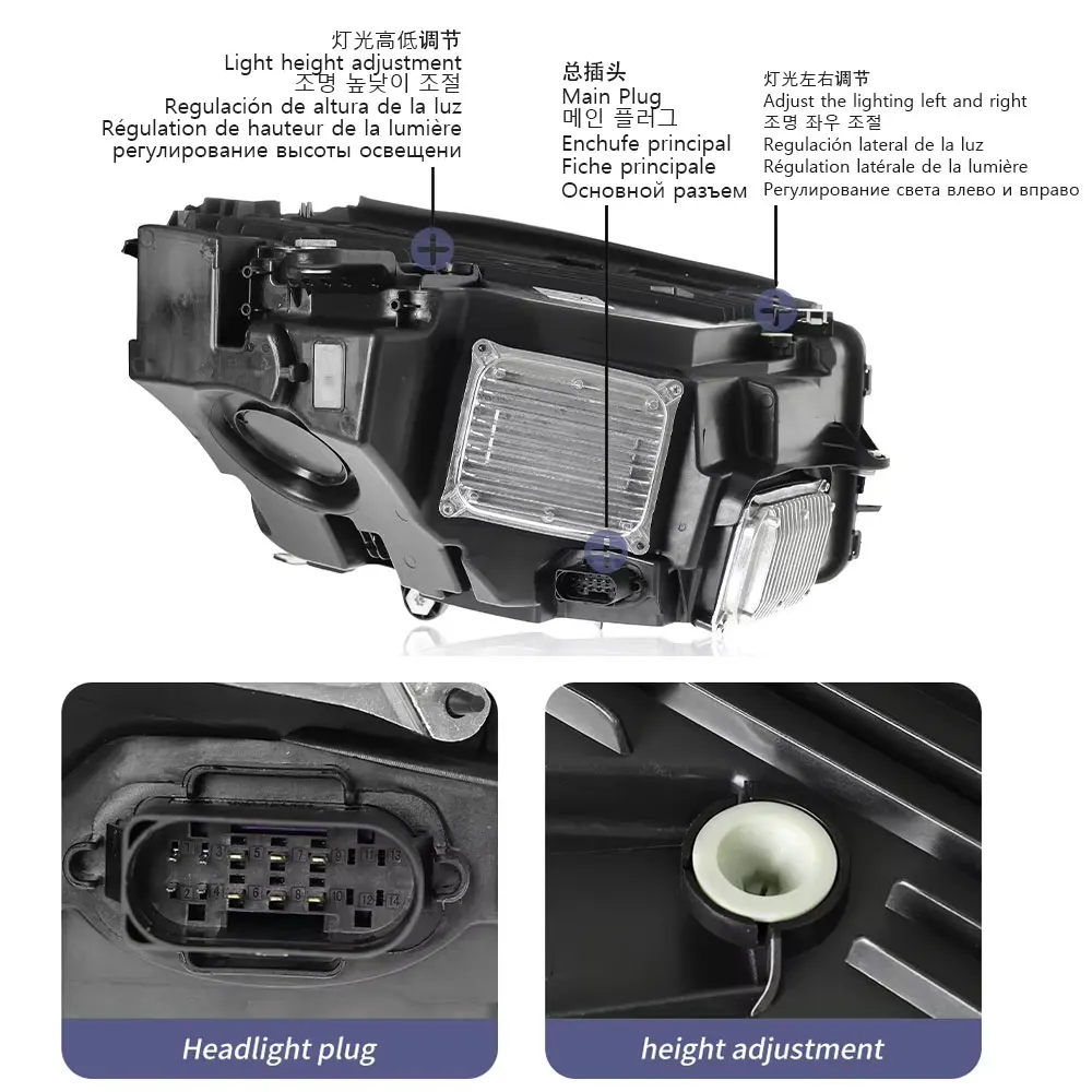 Faro delantero para mercedes-benz Clase GLC W253 GLC200 GLC260 GLC300 2016-2023 para accesorios de luz conjunto de faros de diodo emisor