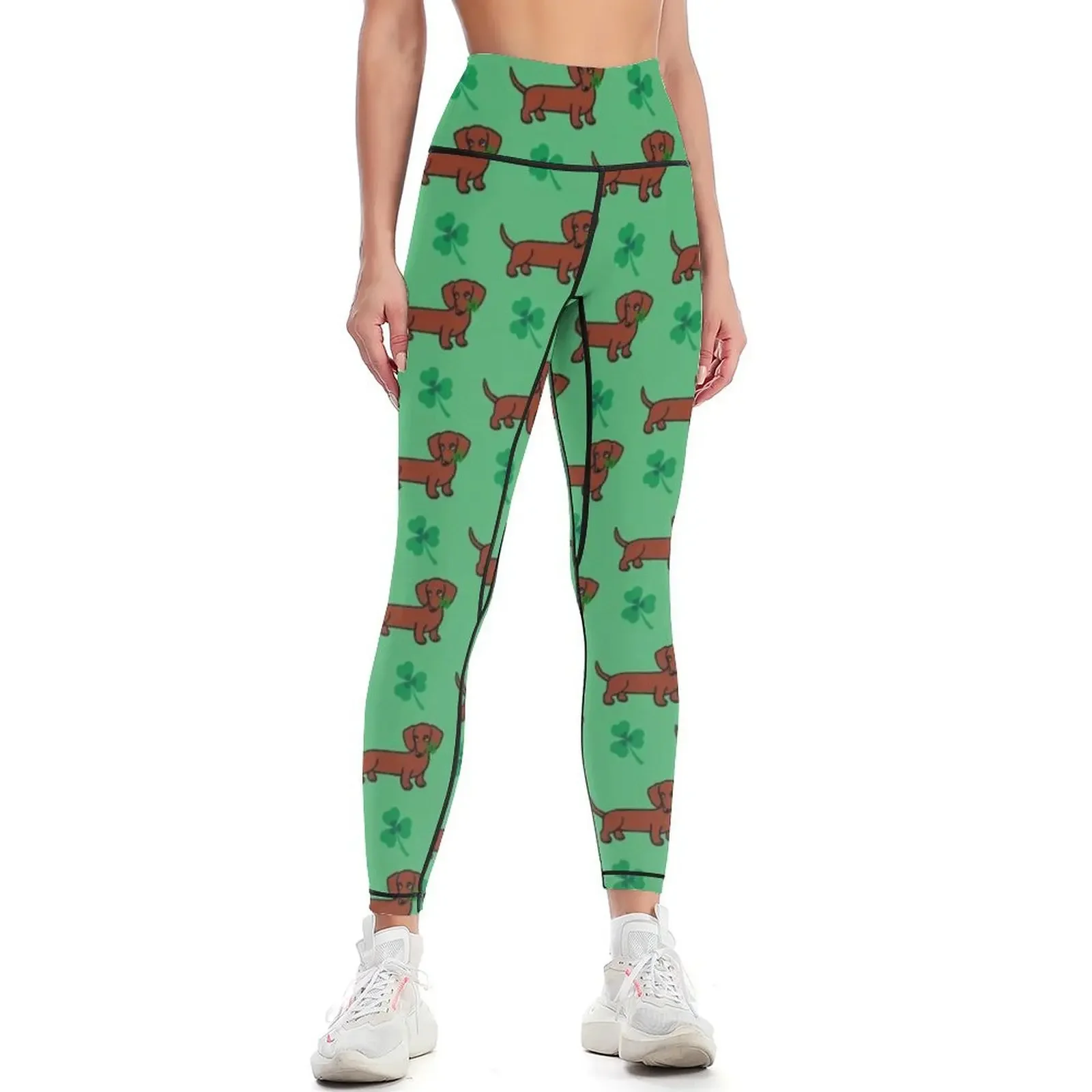 

Dachshund Cute Eyes Shamrock Leggings legging pants raises butt sport legging Womens Leggings