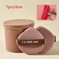7pcs Strawberry Cosmetic Puff Set Water Drop Round Double Side Women Soft Face Makeup Sponge Beauty Make Up Washable Powder Tool
