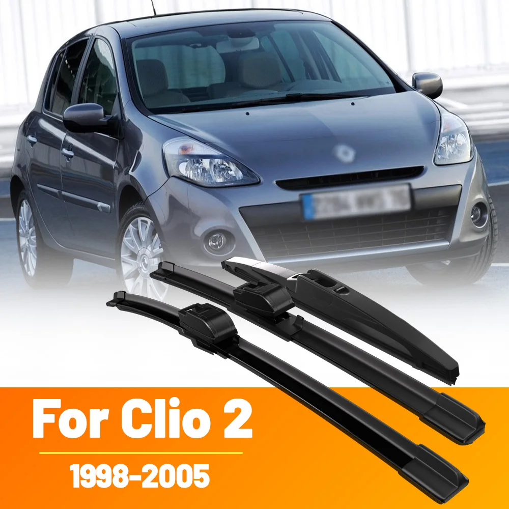 Für Renault Clio 2 1998-2005 1999 2000 2001 2002 Wischer Vorne und Hinten Wischer Klingen Windschutzscheibe Windschutz Fenster Pinsel 21 "+ 21" + 12"