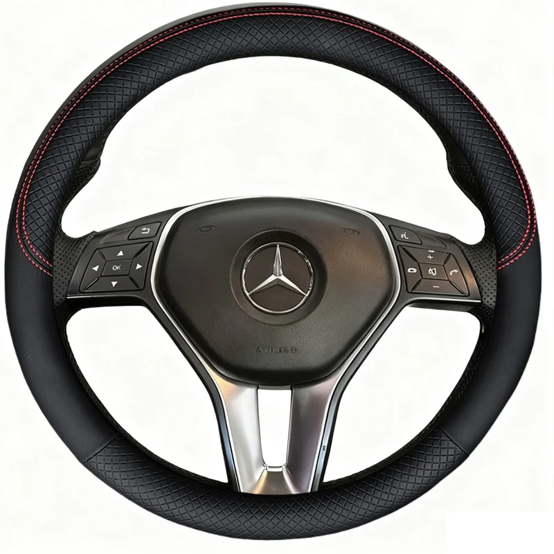 Car Steering Wheel Cover For Mercedes Benz W176 W246 A-Class C-Class W204 C117 C218 X218 W212 C207 A207 X156 Wrap