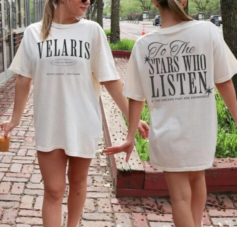 ACOTAR To The Stars  T-Shirt Velaris Night Court Rhysand Feyre Licensed SJM Universe City of Starlight Booktok Tops Cotton Tees