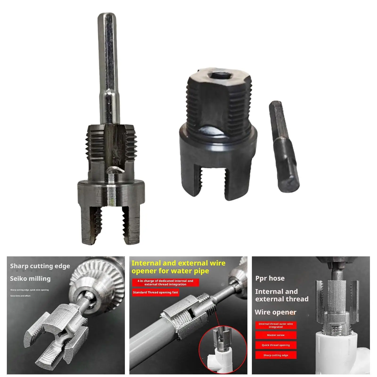 Ppr Pipe Threading Tool Iron Plumber Hex Shank for Electric Drill Bathroom