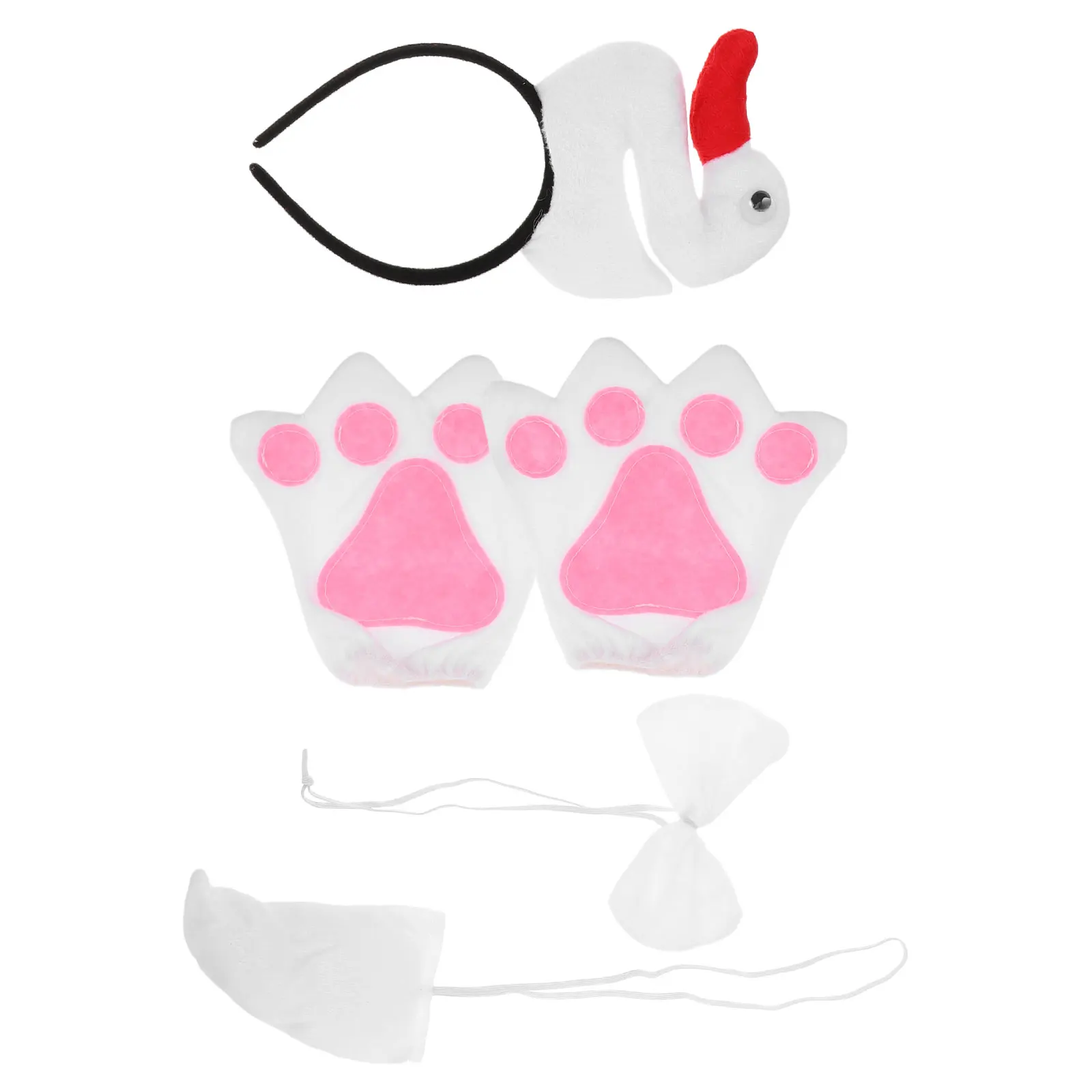 

White Goose Head Hoop Cartoon Animal Costume Kids Accessories Stuffed Headband Hairband Party Birthday Photoshoot Farm Event