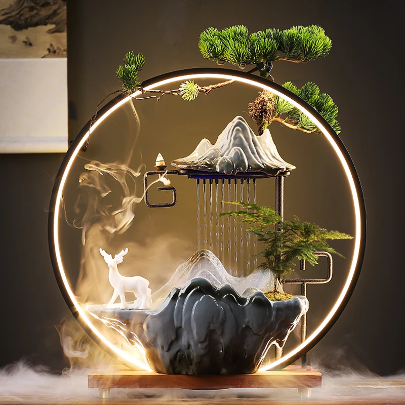 Smoking Chinese Incense Source Gift Puff Cigarette Waterfalls Diffuser Electric Interior Home Porta Incienso Decoration Room