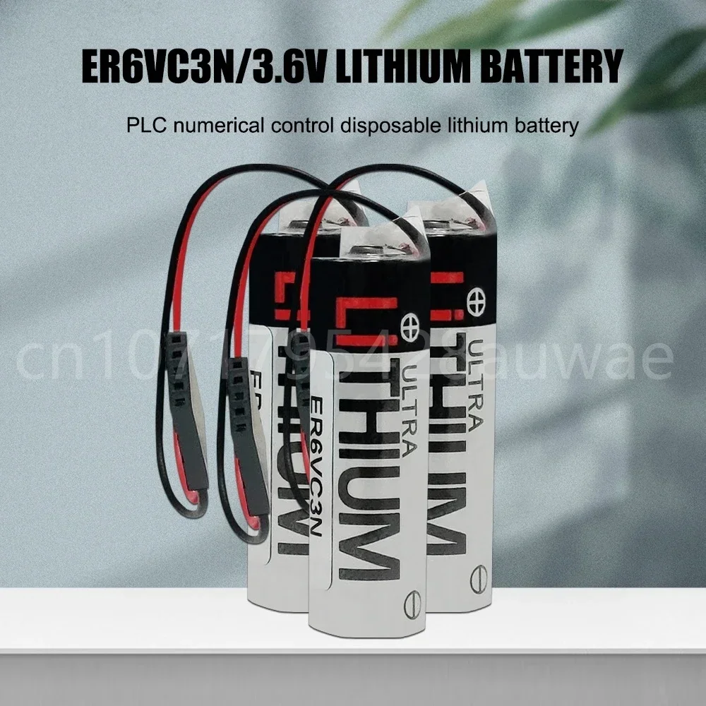 10 Stuks 3.6V 2000Mah Er6vc3n Er 6V Voor Yaskawa Speciale Plc Cnc Lilithium Batterij + Jae Zwarte Plug 5 Gaten 2 Draad