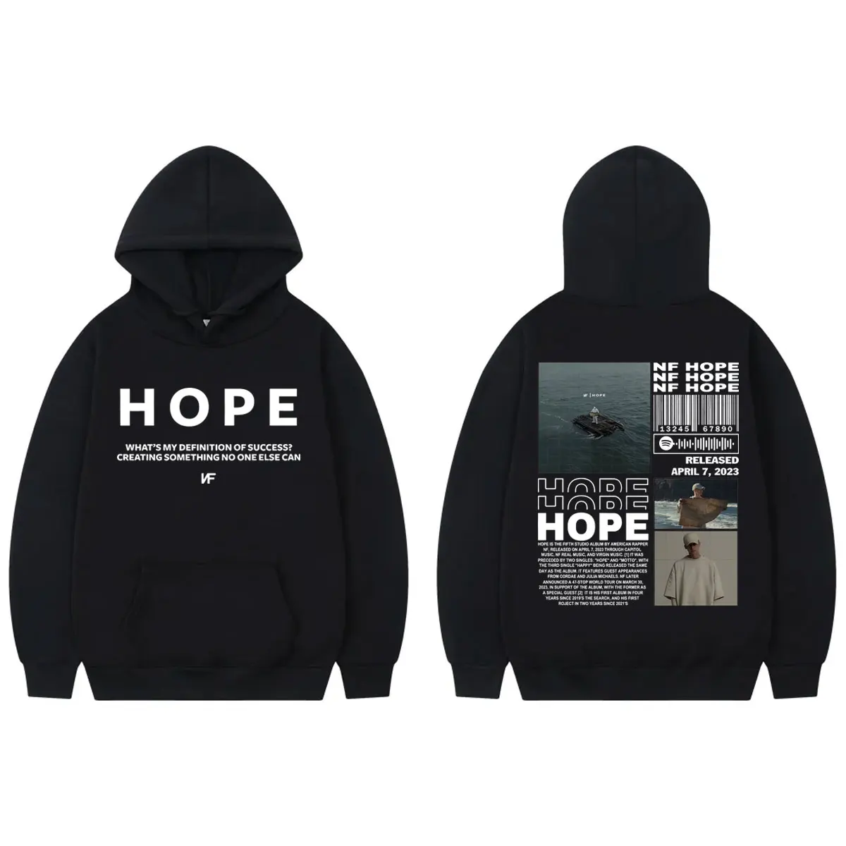 

2024 Rapper NF Hope Tour Print Hoodie Men's Women Fashion Hip Hop Hooded Sweatshirts Autumn Winter Casual Long Sleeve Pullovers