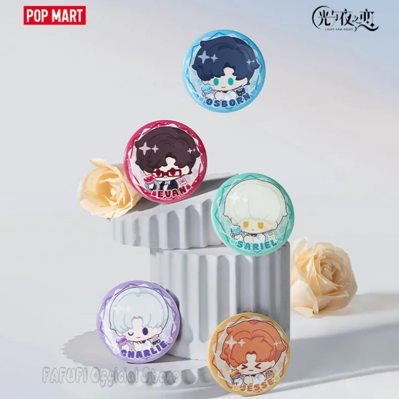 POP MART Light and Night Tinplate Badge 100% Original Toys Cute Anime Figure Desktop Ornaments Collection Gift -Q Version