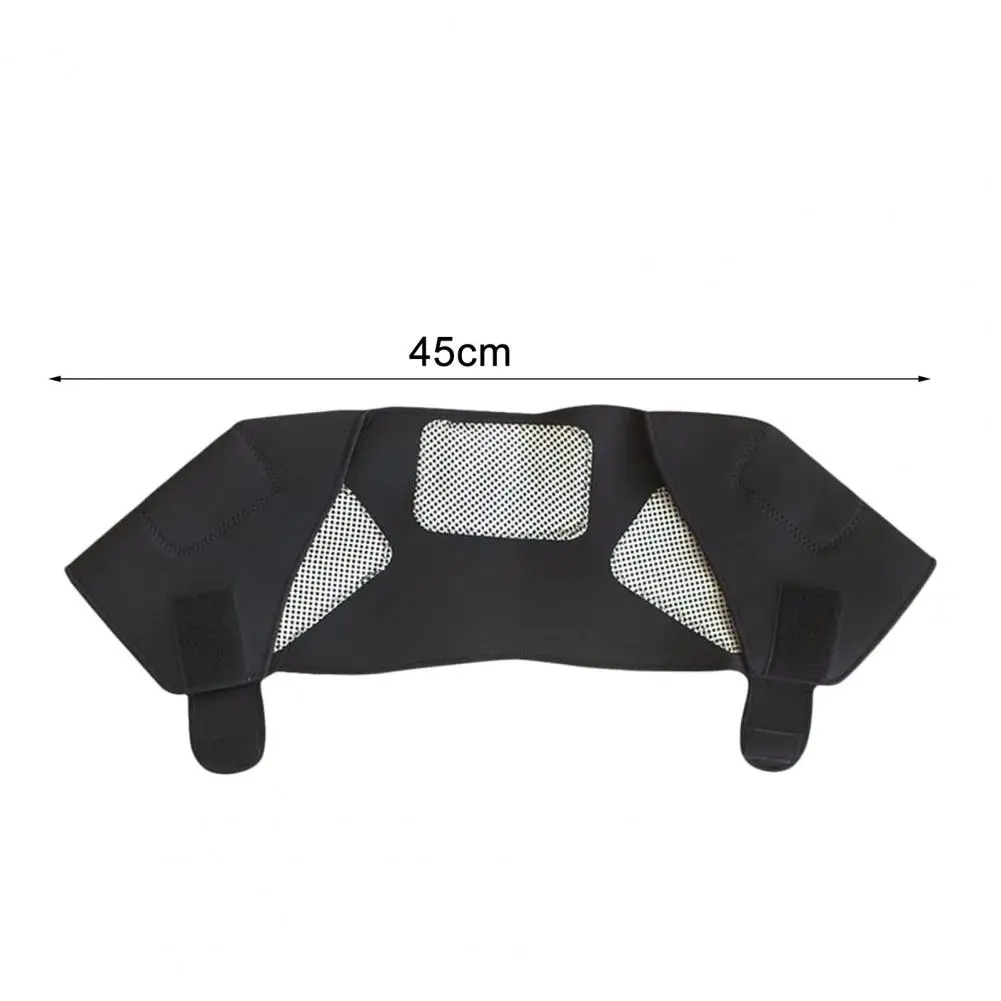 Sports Shoulder Brace Magnetic Self-heating Shoulder Pad Therapy Shoulder Protector Faux Leather Adjustable Soft Shoulder Strap