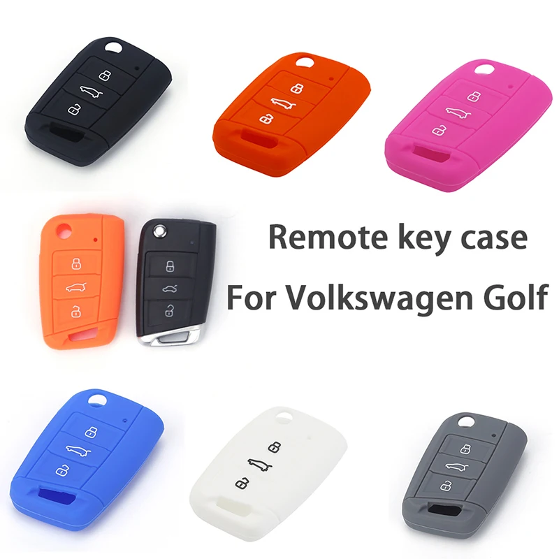 Silicone Remote Key Case Key Protective Cover For Volkswagen VW Golf T-Roc Lavida Car Accessories