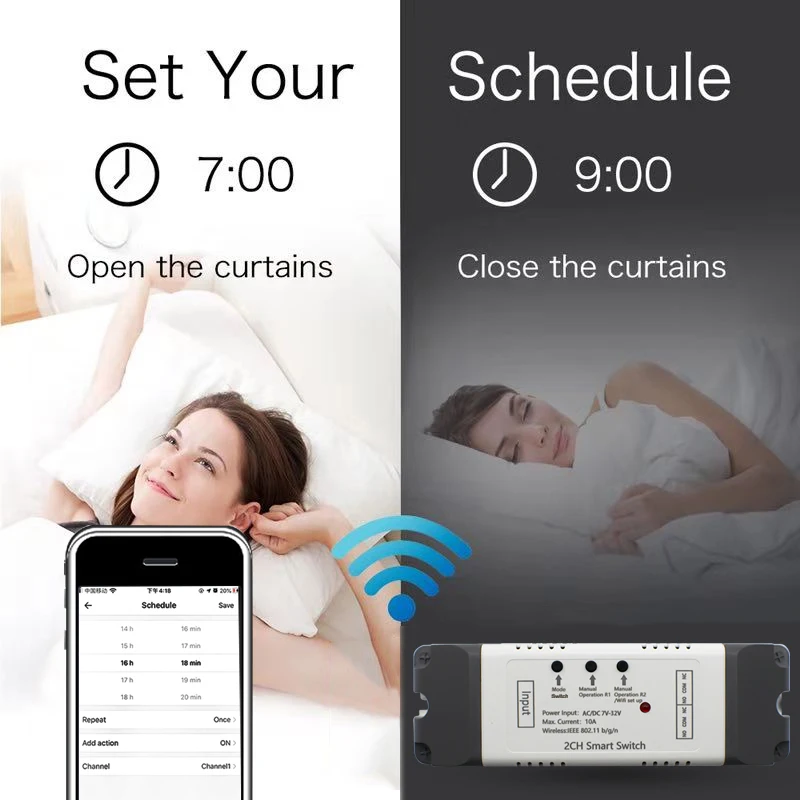 WiFi+RF Smart Garage Door EWelink APP Remote Control Open Close Compatible With Alexa Echo Google Home No Hub Require