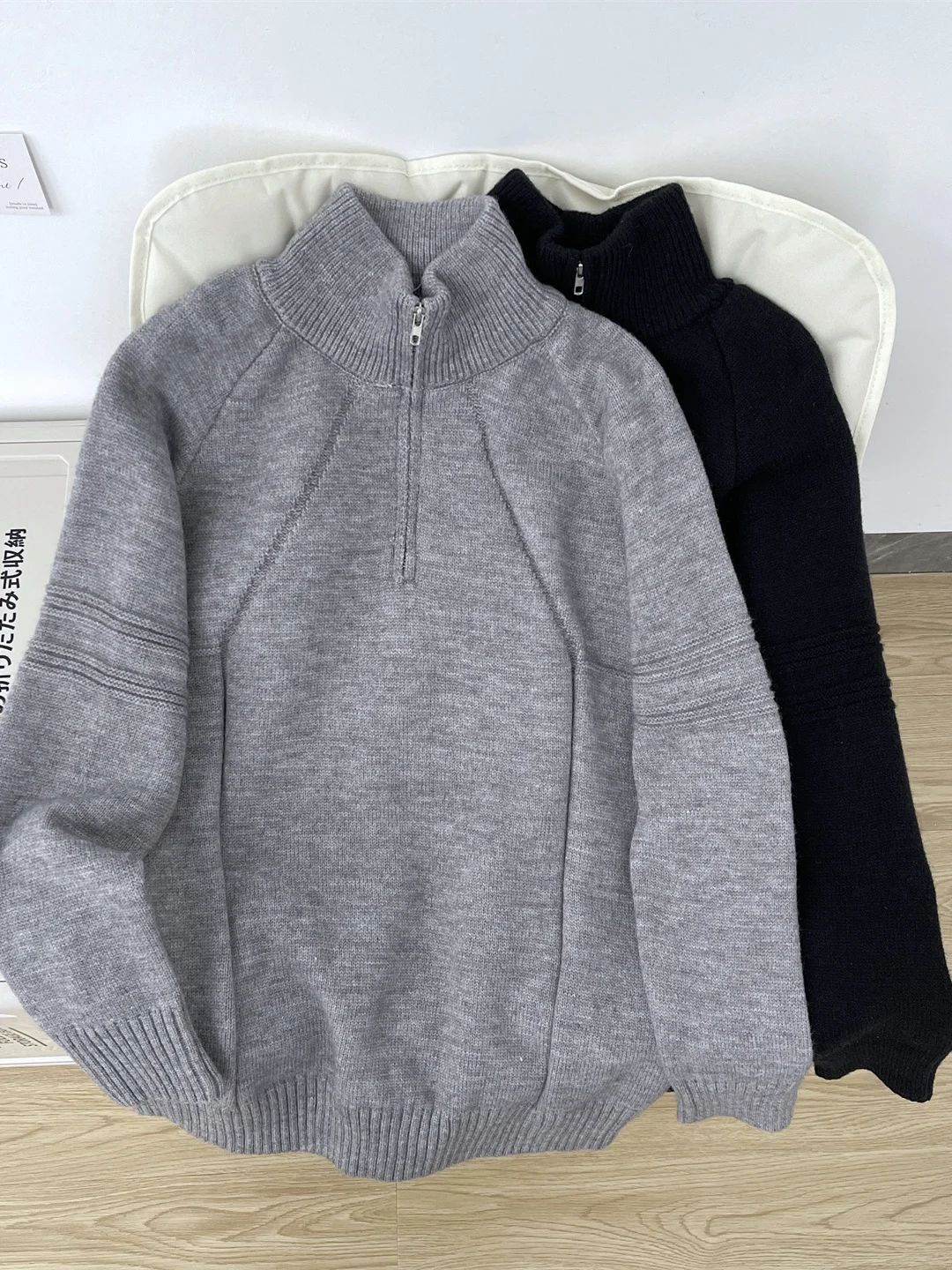 

Мужской свитер Laid-ba Sle f Zip из трикотажа, теплый, в американском стиле, для пар, с высоким воротником, зимний, модный, свободный, простой