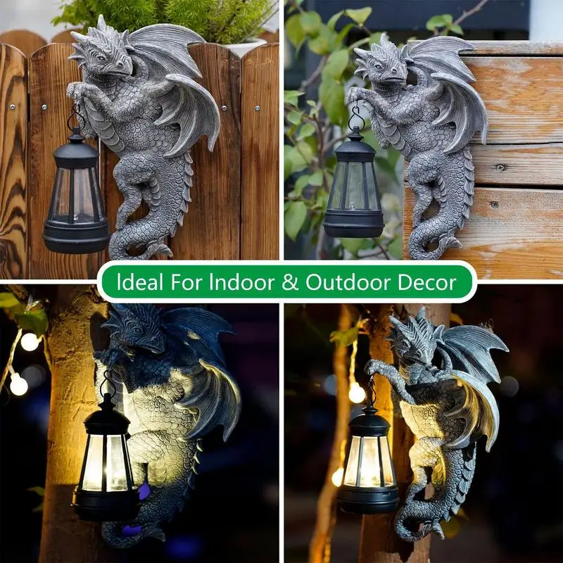 Dragon Solar Light Weerbestendig Dragon Trees Hugger Solar Lantern Outdoor Tuindecoratie Creatieve Unieke Hars Dragon