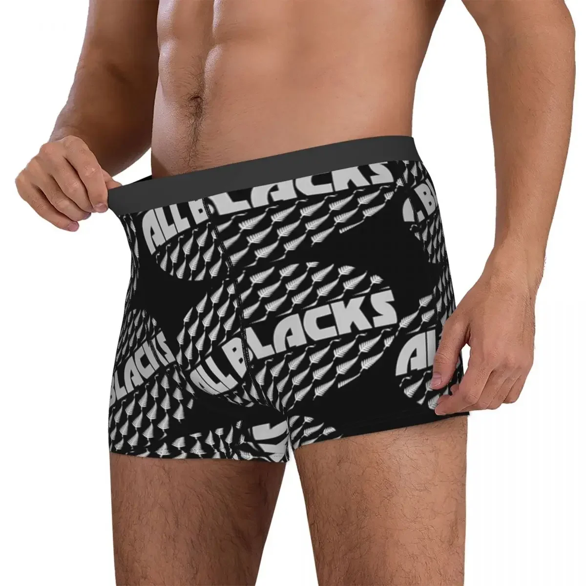 Boxer Underpants Shorts  Rugby Fern Design For Rugby Fans Panties Men's Soft Underwear for Homme Man Boyfriend Gift