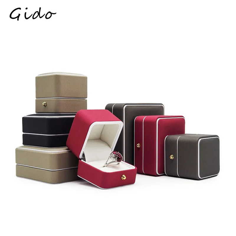 

Pu Imitation Leather Jewelry Pendant Packaging Box Bracelet Box Earring Bracelet Set Box Ring Box Press Nail Gift Box