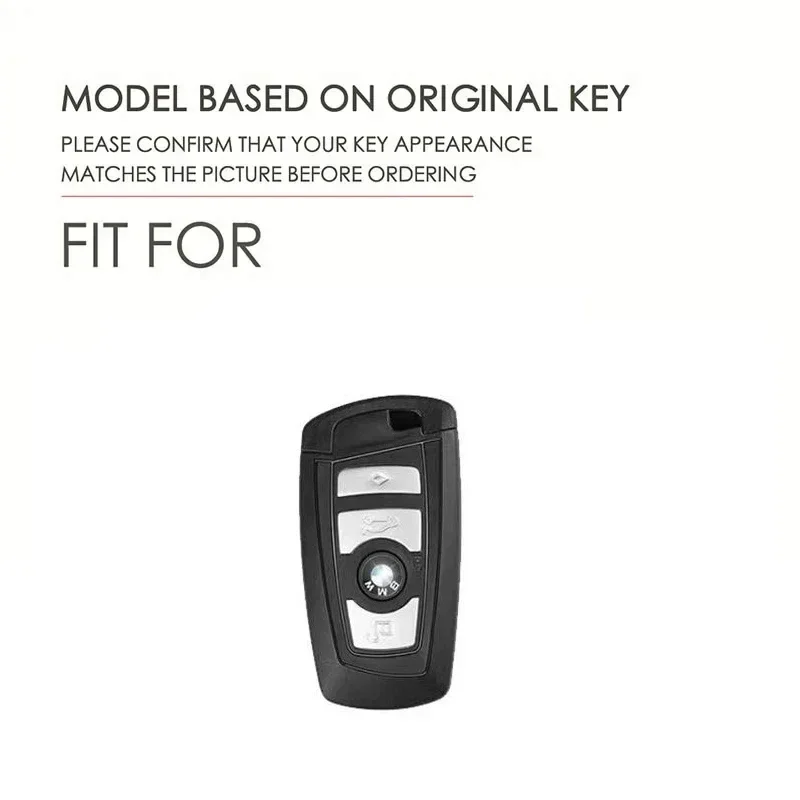 Precise Fit TPU Key Fob Cover for BMW X1 X3 X5 X6 5 7 Series, Full Protection Case with Metal Accent & Strap, Anti-Scratch