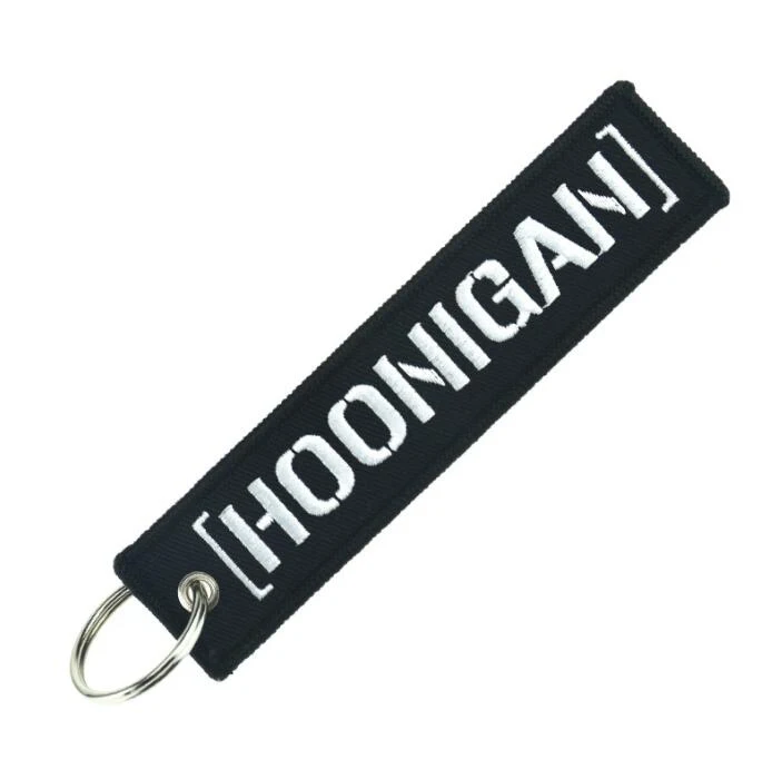 hoonigan keychain KEY Both Sides Embroidered Motorcycle Keychain Wholesale For Men Boyfriend