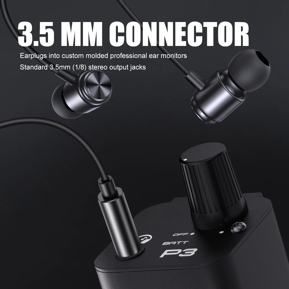 In-Ear Monitor Amplifier G-MARK P3 Metal Built-in lithium Battery Personal Portable Beltpack Headphone Amplifier Stereo/Mono