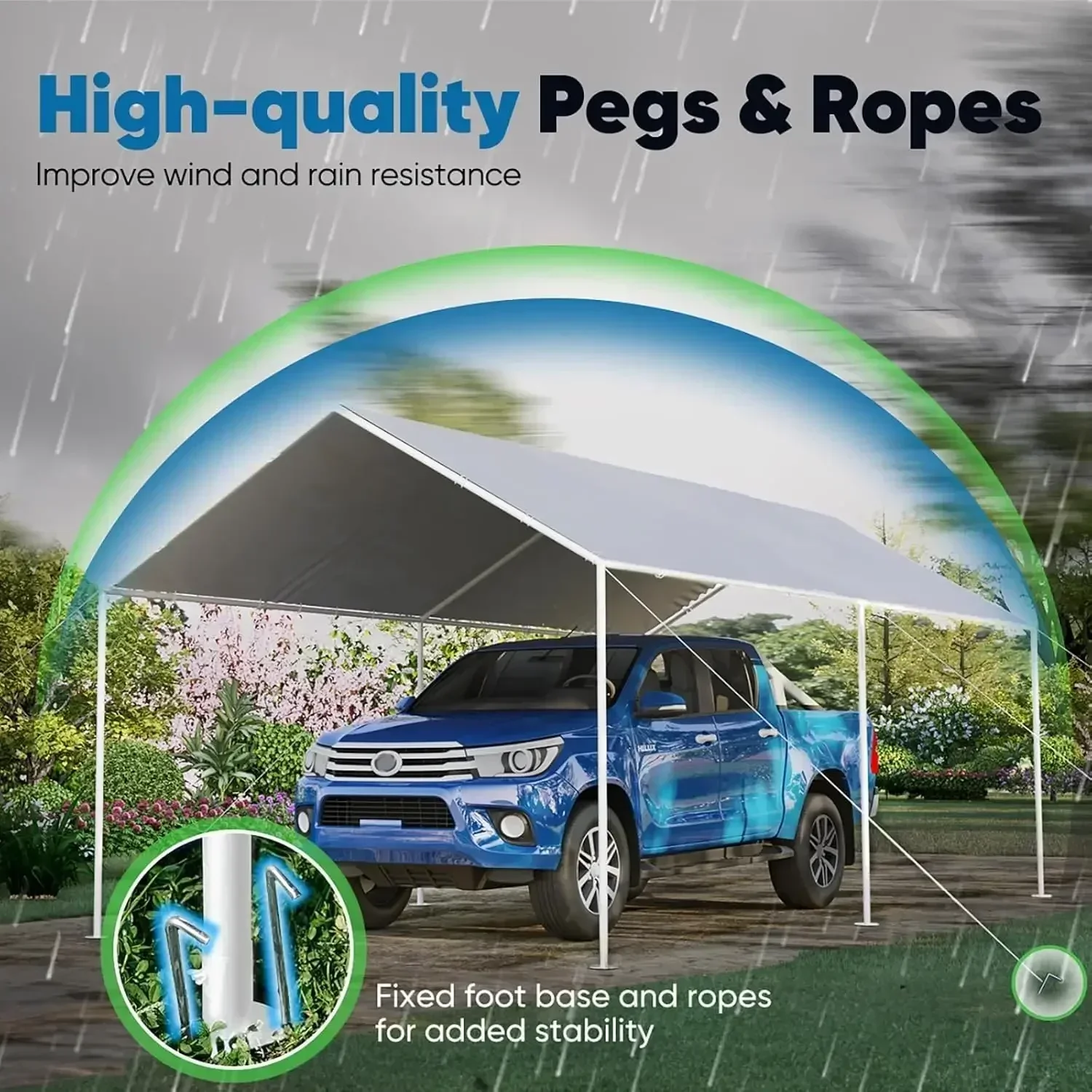 

[New Arrival!]10x20 ft Heavy Duty Carport Car Canopy Garage Outdoor Boat Shelter Party Tent-White roof top tent gazebo