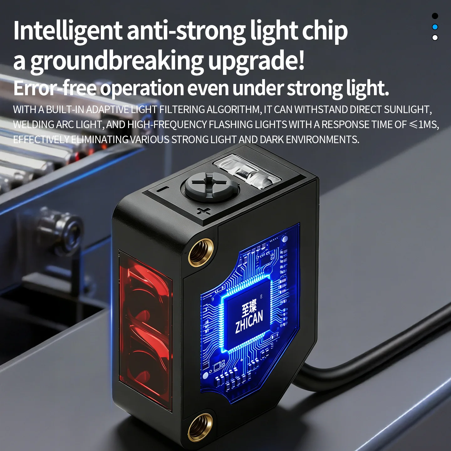 ZHICAN ZC3E Laser Photoelectric Sensor Background Suppression Adjustable Distance Object Detection Switch