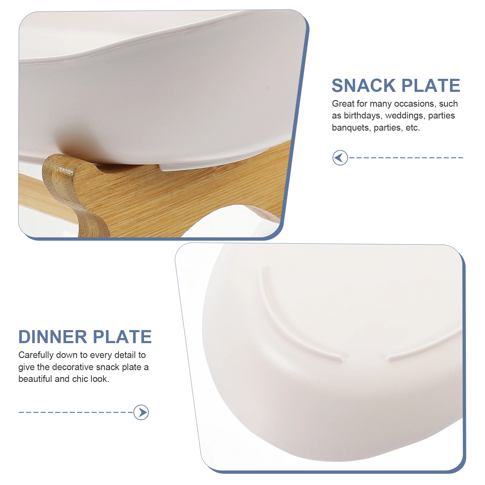

Snacks Plate Bowl Kitchen Counter Decorative Tray Birthday Wedding Fruit Tray Parties Plastic Wood Storage