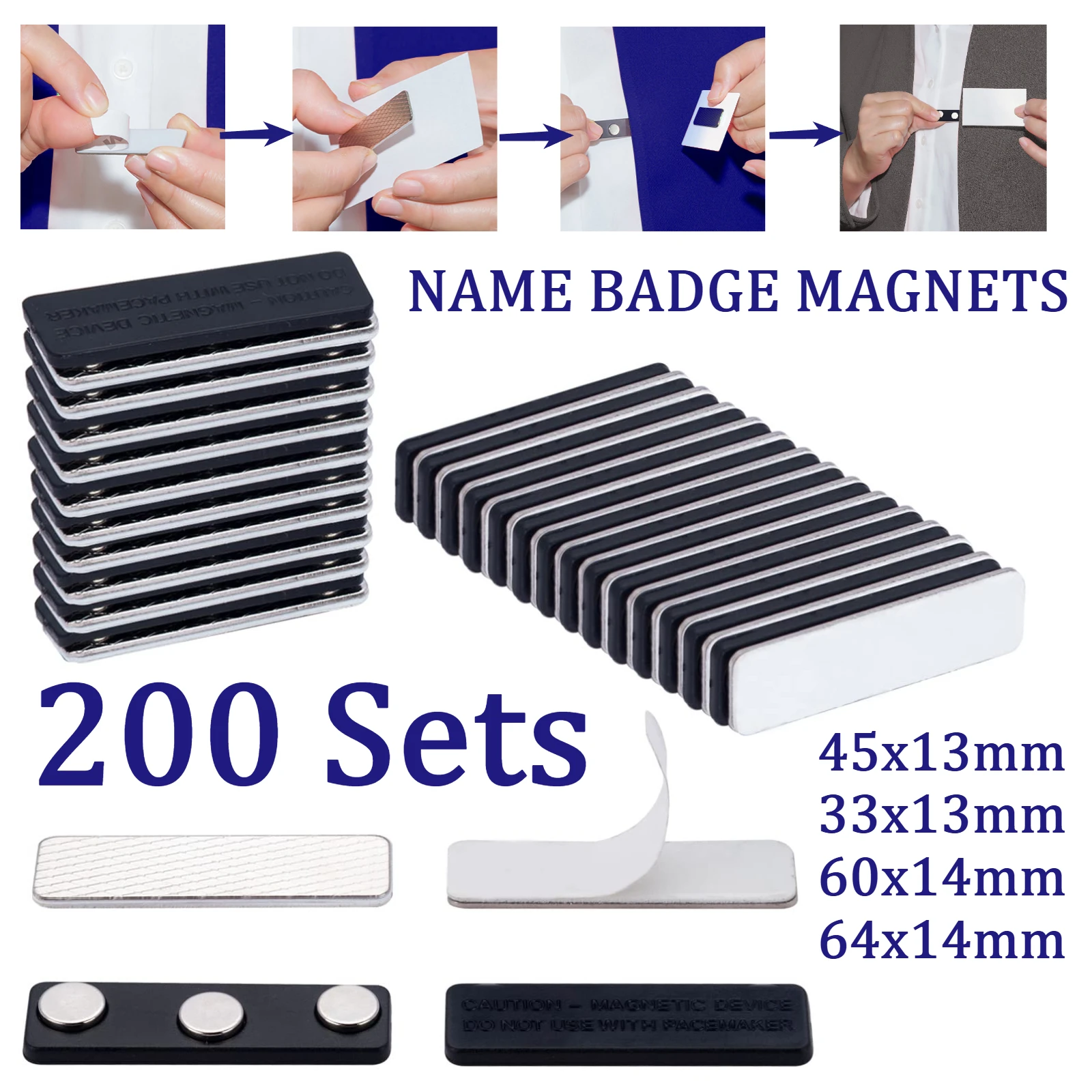 

200 комплектов магнитов для бейджей с 2/3 силовыми магнитами премиум-класса